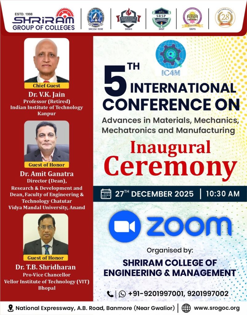 International Conference on Advances in Materials, Mechanics, Mechatronics and Manufacturing