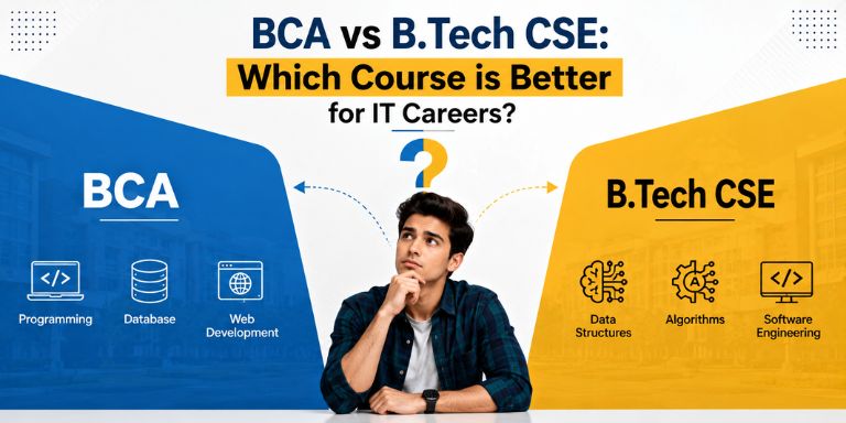 BCA vs B.Tech CSE: Which Course is Better for IT Careers? BCA vs B.Tech CSE: Which Course is Better for IT Careers?